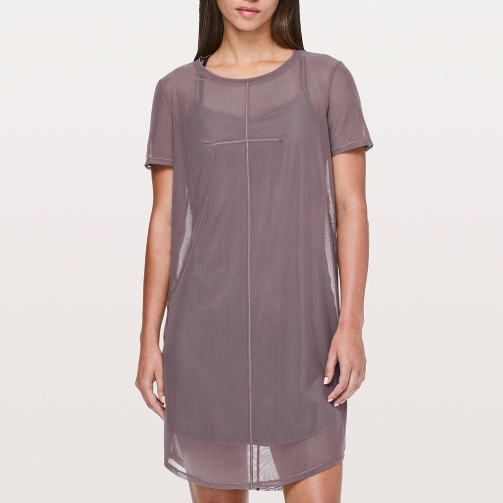 LULULEMON Ready to Reach Dress Mesh Mauve Purple 6